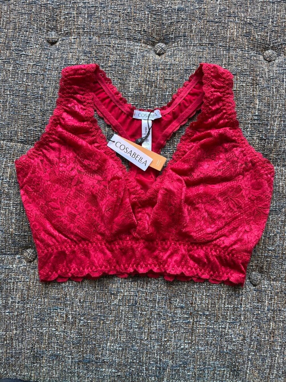 Cosabella Never Say Never SUPER CURVY Racerback Bralette S Mystic Red NWT - Picture 4 of 10